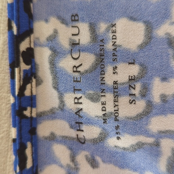 Charter Cub Faux Wrap Empire Waist Floral Sleeveless Dress LARGE Blue Black - Picture 2 of 16